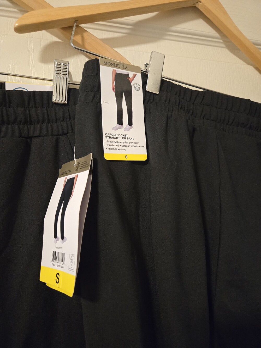 TWO PAIRS! Mondetta Cargo Pocket Pant. NWT. Black. Sz S. Great Travel Pant@